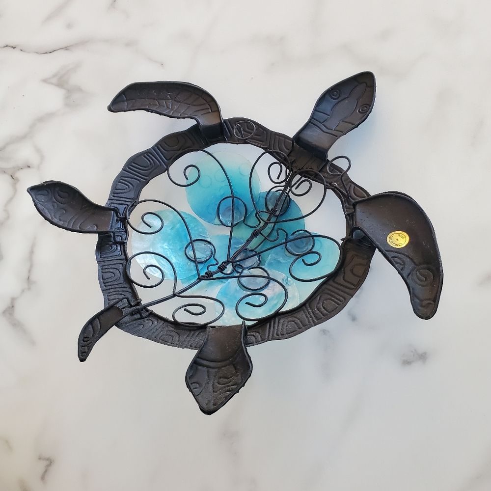 Blue Turtle Metal & Shells Wall Decor - Picture 4 of 16